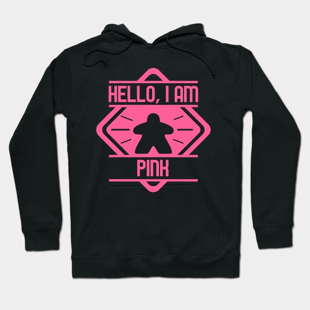 Hello I am Pink Meeple Board Games Addict Hoodie by pixeptional